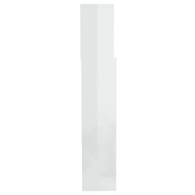 vidaXL Uzglavlje s ormarićem visoki sjaj bijelo 200 x 19 x 103,5 cm