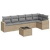 vidaXL 7-dijelni set vrtnih sofa od poliratana s jastucima bež