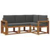 vidaXL Set vanjskih sofa s jastukom 4 pcs Prirodna i antracit