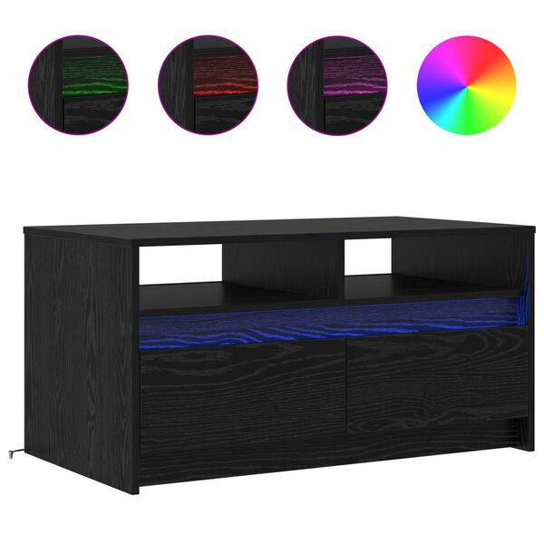 vidaXL Kava Stol Crni hrast 90 x 50 x 45 cm Konstruirano drvo