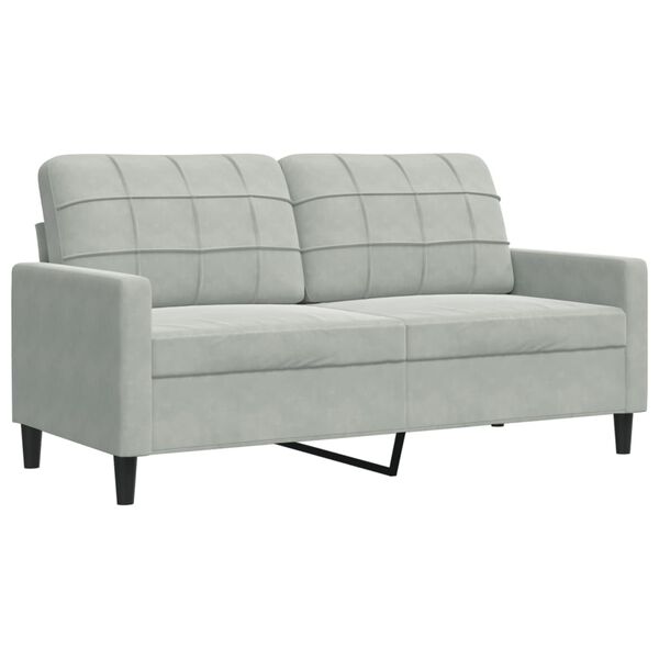 vidaXL 2-dijelni set sofa s jastucima svjetlosivi bar&scaron;unasti