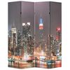 vidaXL Sklopiva sobna pregrada sa slikom New Yorka noću 160 x 170 cm