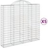 vidaXL Lučne gabionske ko&scaron;are 5 kom 200x50x180/200cm pocinčano željezo