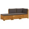 vidaXL 3 kom. Set vanjskih sofa Čvrsto drvo akacije Smeđa