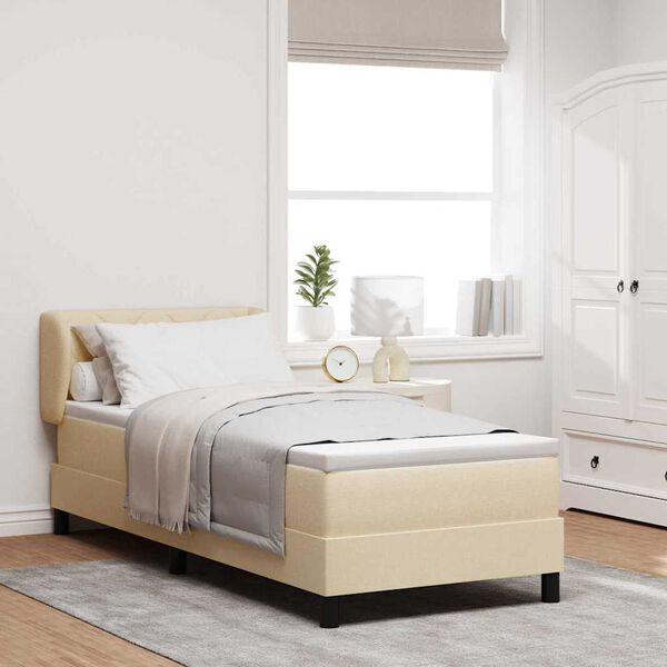 vidaXL Krevet s opruga kutije s madracem Krema 80 x 200 cm tkanina