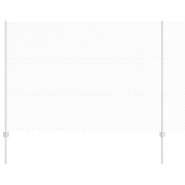 vidaXL Ograda s postovima Srebrno 1,5 x 50 m Čelik