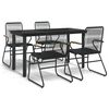 vidaXL 5-dijelni vrtni blagovaonski set od PVC ratana crni