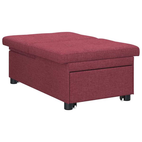 vidaXL Krevet-sofa na razvlačenje Vinska crvena 194 x 50 x 82 cm