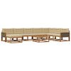 vidaXL Set vanjskih sofa s jastukom 9 pcs Prirodna i bež