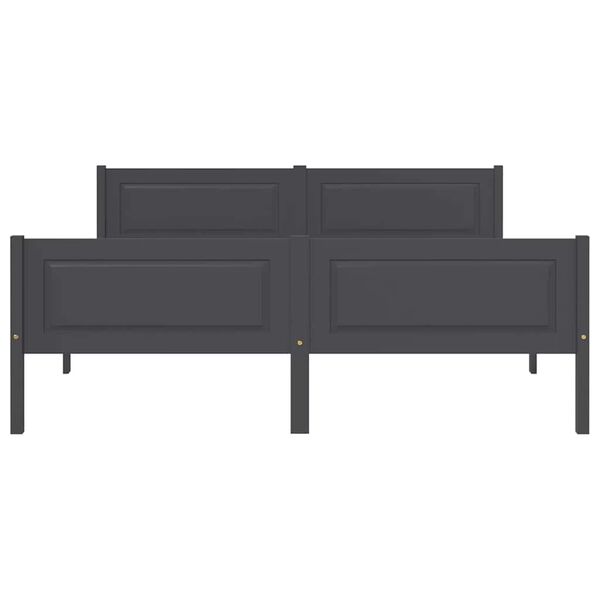 vidaXL Okvir za krevet od masivne borovine sivi 160 x 200 cm