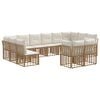 vidaXL Set vanjskih sofa 12 pcs Prirodna i krema bijela Poliester
