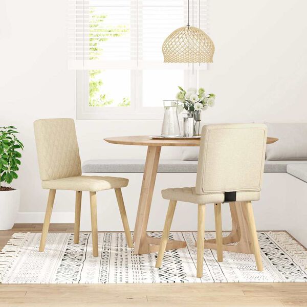 vidaXL Blagovaonske stolice od tkanine 2 kom krem