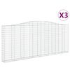 vidaXL Lučne gabionske ko&scaron;are 3 kom 400x30x160/180cm pocinčano željezo