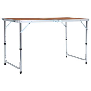 vidaXL Sklopivi stol za kampiranje aluminijski 120 x 60 cm