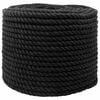 vidaXL Pamučno uže 10 mm 100 m Crna 100% Pamuk
