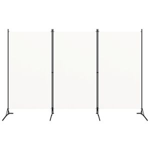 vidaXL Sobna pregrada s 3 panela bijela 260 x 180 cm od tkanine