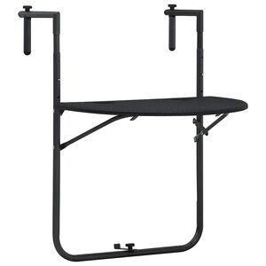 vidaXL Viseći balkonski stol crni 60 x 64 x 83,5 cm plastični