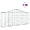 vidaXL Lučne gabionske ko&scaron;are 20 kom 200x30x80/100cm pocinčano željezo