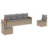 vidaXL 6-dijelni set vrtnih sofa s jastucima bež od poliratana