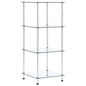vidaXL Police s 4 razine prozirne 40 x 40 x 100 cm od kaljenog stakla