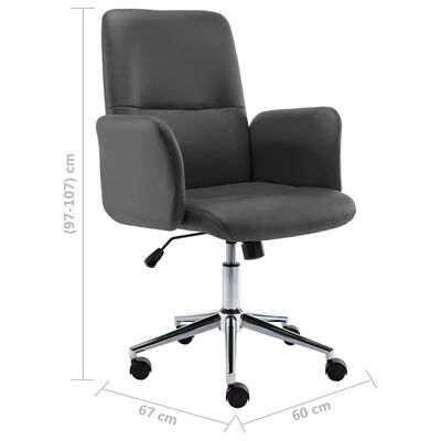 vidaXL Uredska stolica od umjetne kože siva