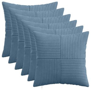 vidaXL Presvlaka za jastuk 6 pcs ALMELO Plava 30 x 30 cm Kord