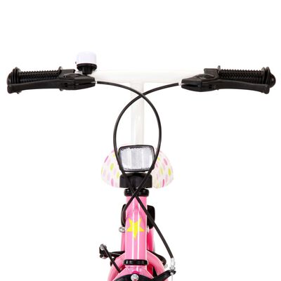 vidaXL Dječji bicikl 12 inča bijelo-ružičasti