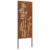 vidaXL Privatnost u vrtu Cvjetni Rđa 50 x 140 cm
