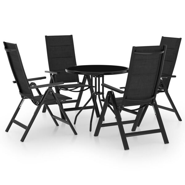 vidaXL 5-dijelni bistro set crni i antracit