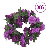 vidaXL Vijenci od umjetnog cvijeća 6 kom svjetloljubičasti 240 cm