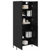 vidaXL Highboard Zidne Crni hrast 69,5 x 34 x 180 cm Konstruirano drvo