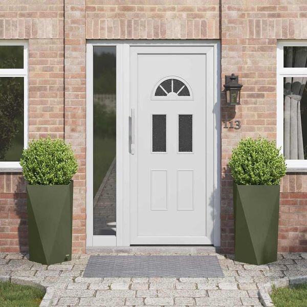 vidaXL Sadilica 2 pcs Maslinasto zelena 40 x 40 x 75 cm Čelik