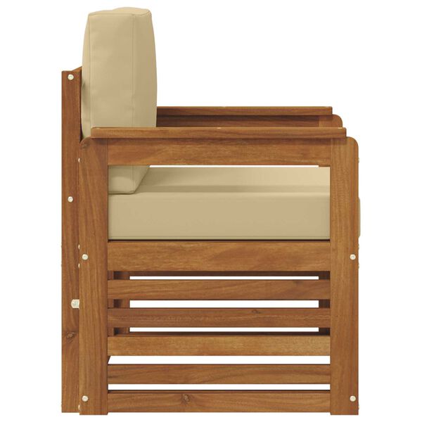 vidaXL Set vanjskih sofa Čvrsto drvo akacije i poliester Prirodna