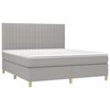vidaXL Krevet box spring s madracem svjetlosiva 160x200 cm tkanina