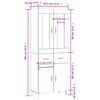 vidaXL Visoka komoda hrasta sonome 69,5x34x180cm od konstruiranog drva
