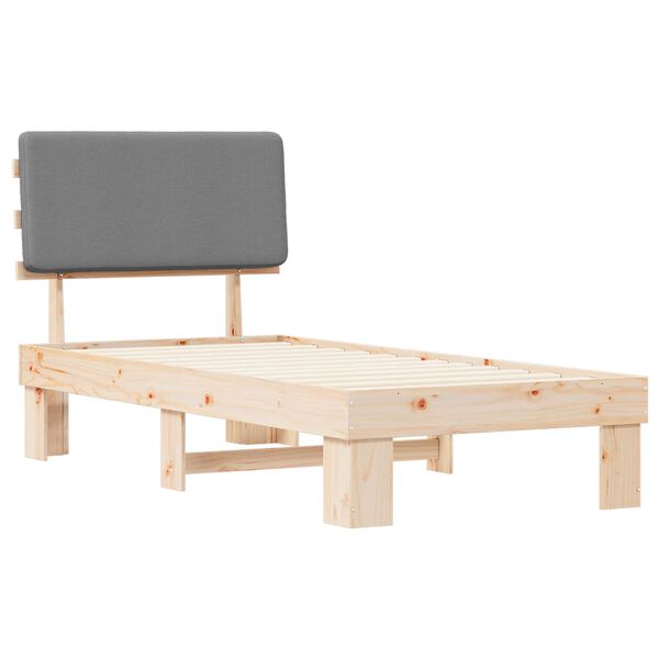 vidaXL Krevetni okvir s tapiciranim uzglavljem Svijetlo siva