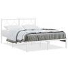 vidaXL Metalni okvir za krevet s uzglavljem bijeli 135x190 cm