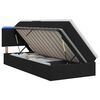 vidaXL LED krevet za pohranu s madracem Crna 90 x 190 cm Tkanina