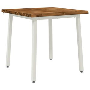 vidaXL 60 x 55 x 75 cm Čvrsto drvo akacije Prirodna i bijela