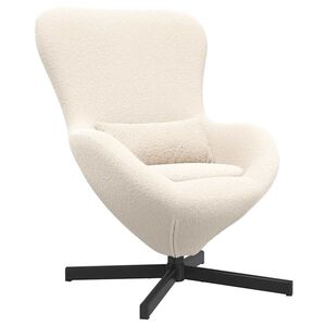 vidaXL Jajolika fotelja Krema 63 x 73 x 90 cm tkanina