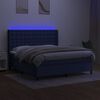 vidaXL Krevet box spring s madracem LED plavi 160x200 cm od tkanine