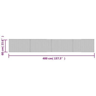 vidaXL Tepih pravokutni sivi 60 x 400 cm od bambusa