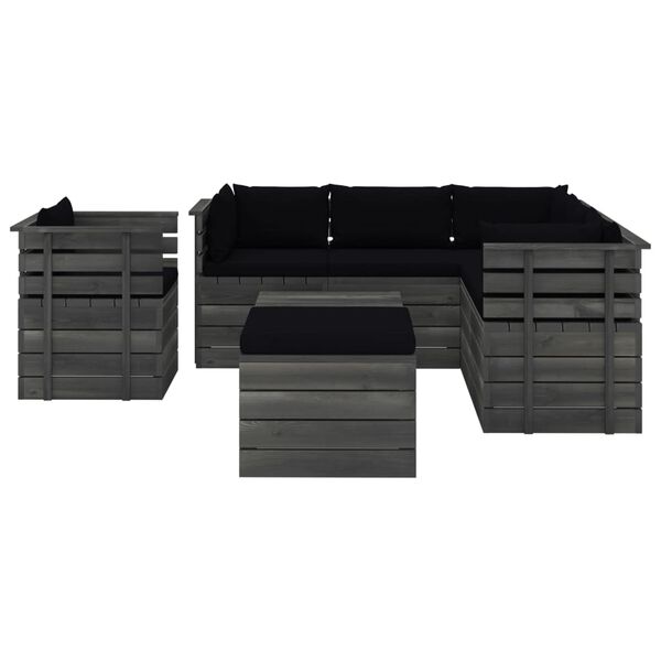 vidaXL 8-dijelna vrtna garnitura od paleta od borovine s jastucima