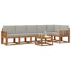 vidaXL Set vanjskih sofa s jastukom 7 pcs Prirodna i svijetlo siva