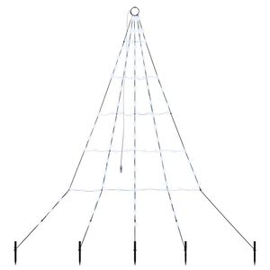 vidaXL LED Božićno drvce s zemljanim klinovima Hladna bijela 182 cm