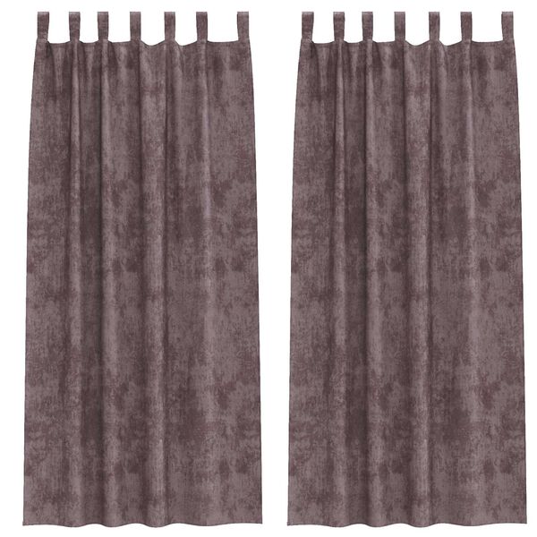 vidaXL Bar&scaron;unaste zavjese sa zavjesama 2 pcs Smeđa 245 x 140 cm Bar&scaron;un