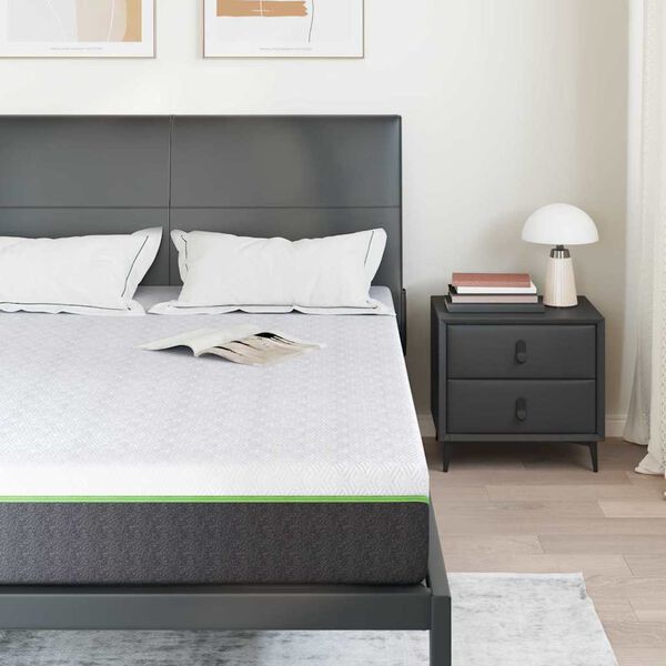 vidaXL Madrac Bijela i siva 140 x 190 cm Žakar tkanina