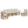 vidaXL Set vanjskih sofa 6 kom. Prirodna i krema bijela Poliester