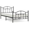 vidaXL Metalni okvir kreveta uzglavlje i podnožje crni 107x203 cm