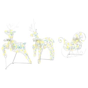 vidaXL LED Riječni jeleni s 60 LED svjetlima 3 pcs Topla bijela PET